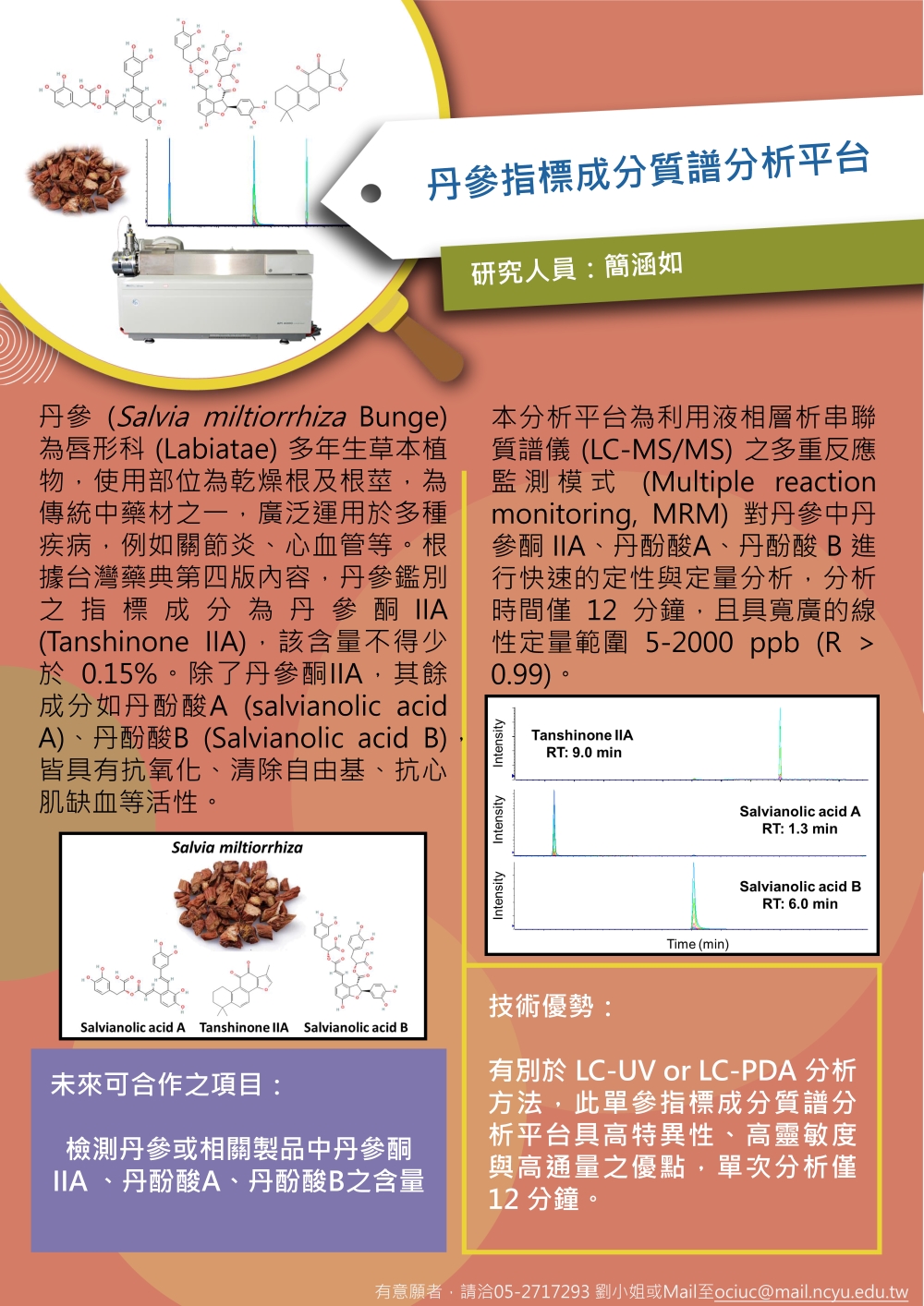 丹參指標成分質譜分析平台